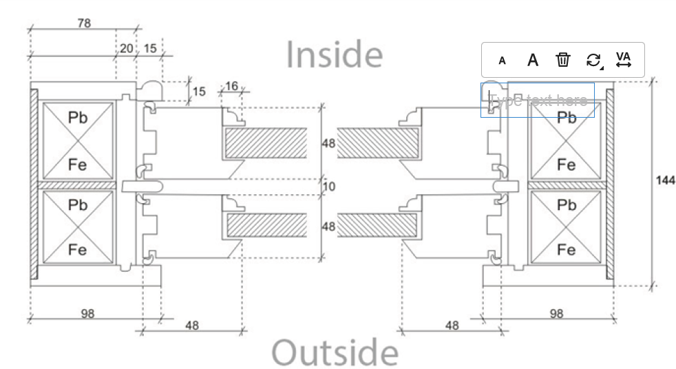 Sash Window Cross Section - Horizontal CAD Profile