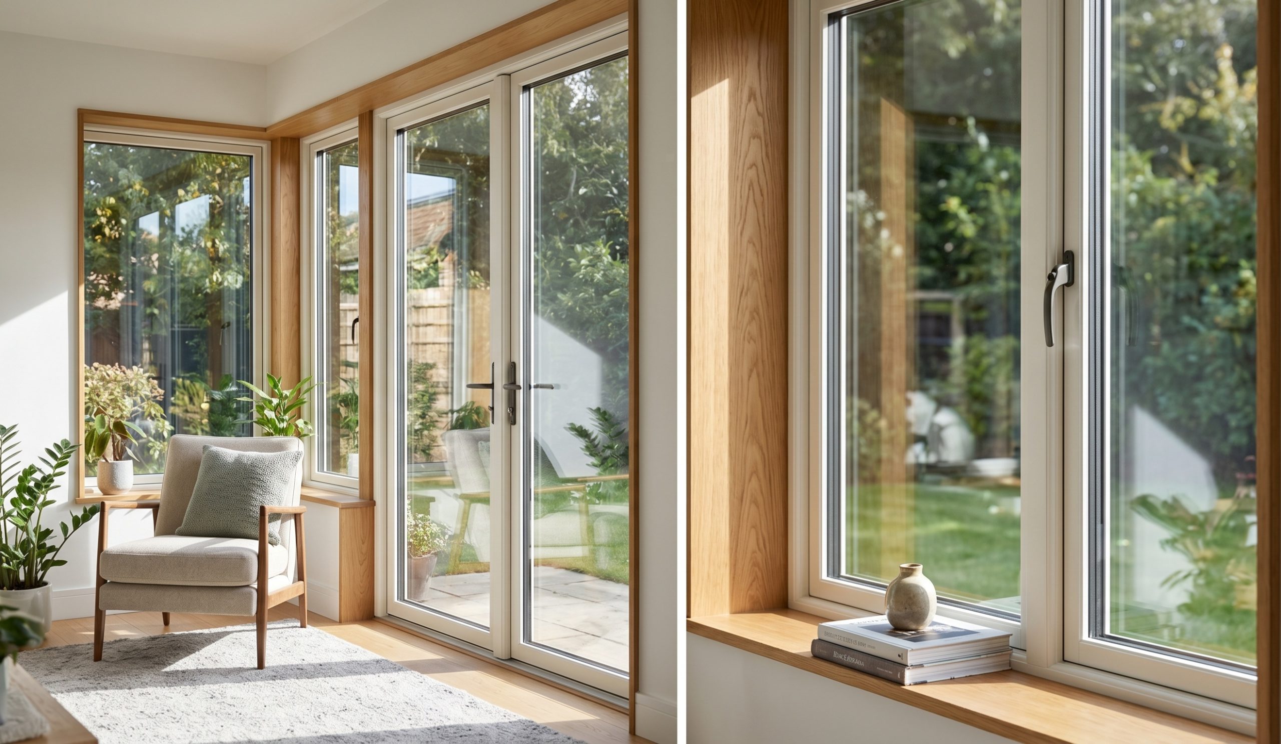 Interior view of dual colour bespoke windows