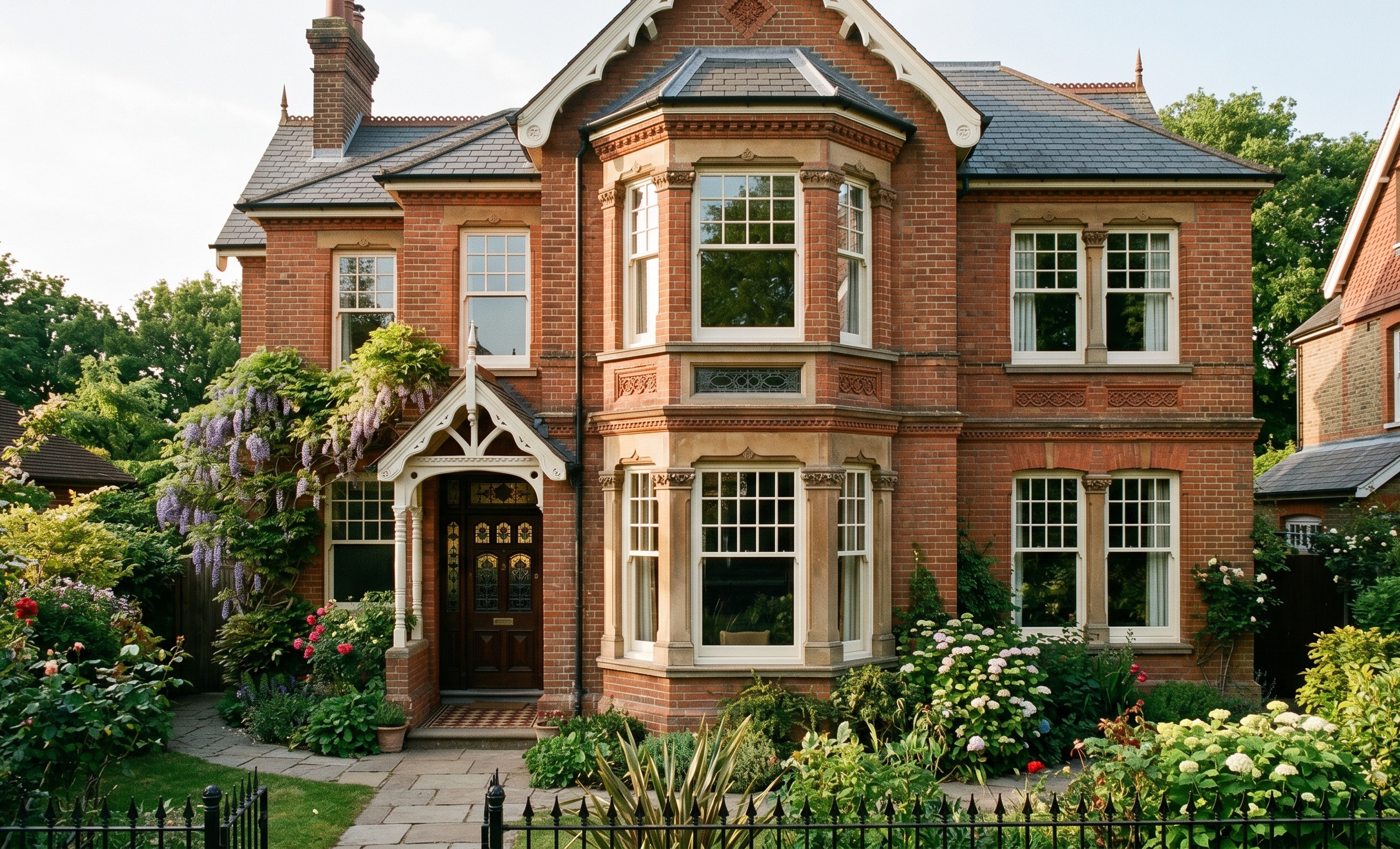Victorian home exterior with bespoke timber windows